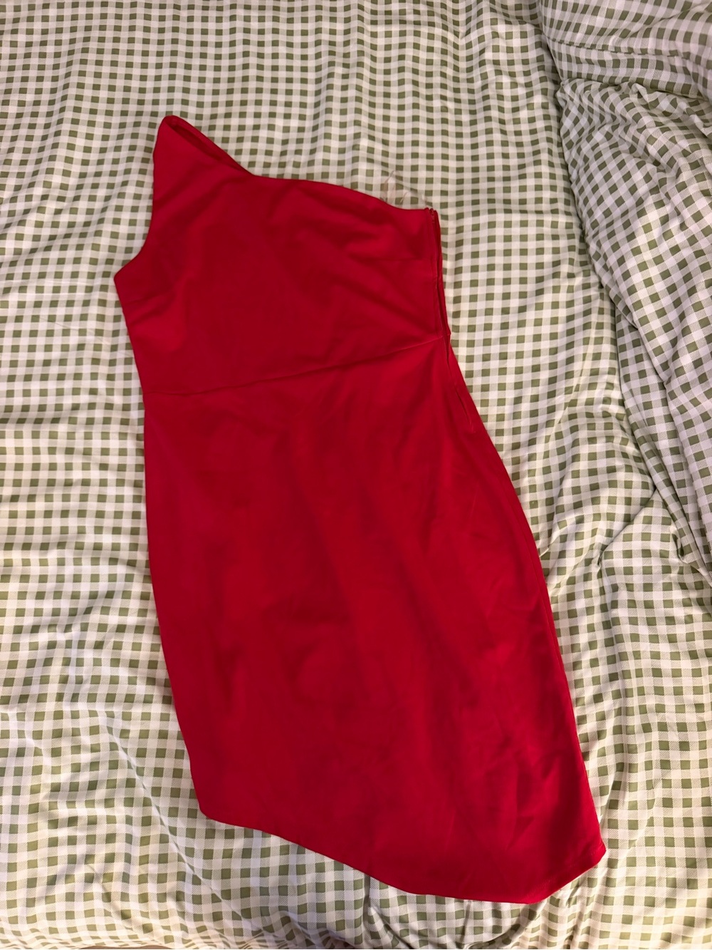 Red One-Shoulder Bodycon Dress
